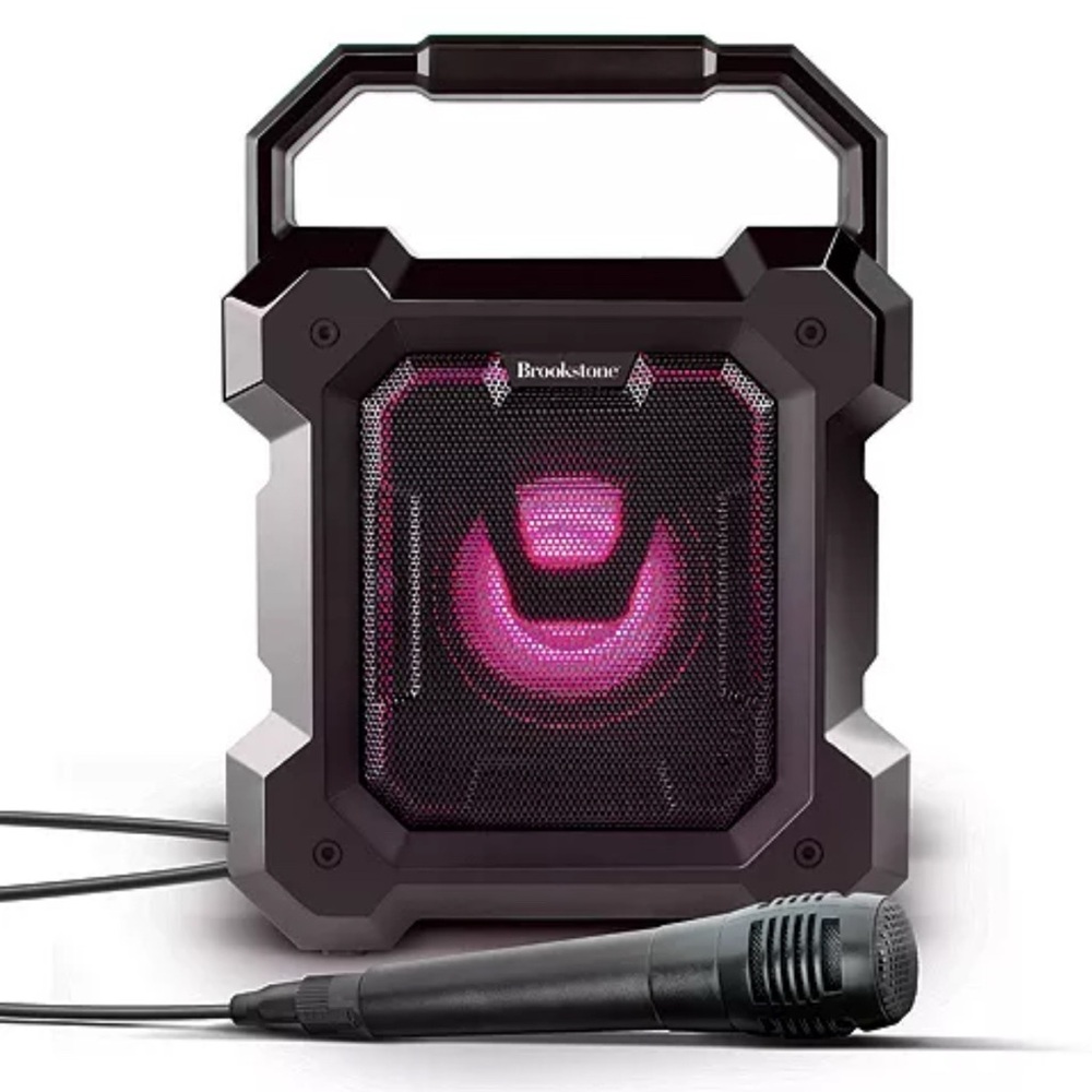 Brookstone Ruckus Portable Speaker with Microphone in Black, Open Box EXCELLENT!